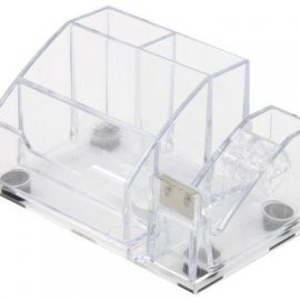 Pencil case Forpus, transparent, empty, 4, with adhesive tape holder 1005-019