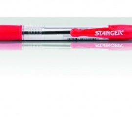 STANGER Ball Point Pens 1.0 Softgrip retractable, red, 1 pcs. 18000300040