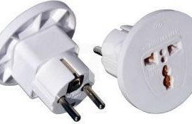 Transition AC/AC UK/USA/IT socket - EURO plug with earthing