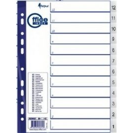 Separation sheets Forpus A4, 12-1 numbers, plastic