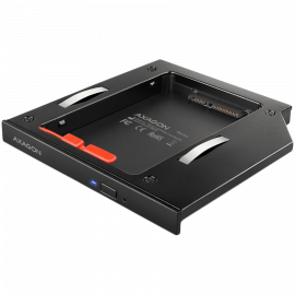 AXAGON RSS-CD12 2.5 in. SSD/HDD caddy into DVD slot, 12.7 mm, LED, ALU