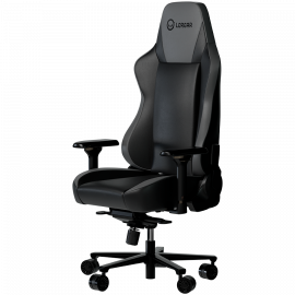 LORGAR Base 311, Gaming chair, PU eco-leather, 1.8 mm metal frame, multiblock mechanism, 4D armrests, 5 Star aluminium base, Class-4 gas lift, 75mm PU casters, Black + grey