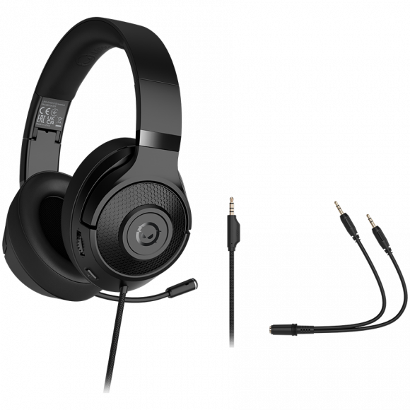 LORGAR Noah 101, Gaming headset with microphone, 3.5mm jack connection, cable length 2m, foldable design, PU leather ear pads, size: 185*195*80mm, 0.245kg, black - Image 5