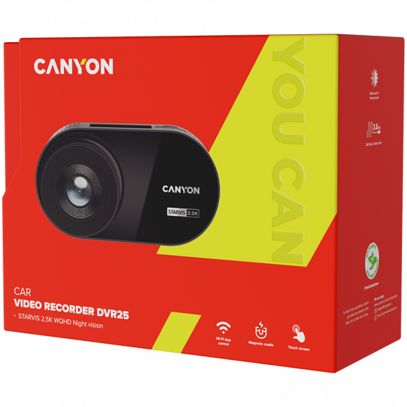 CANYON car recorder DVR25 WQHD 2.5K 1440p Wi-Fi Black - Image 11