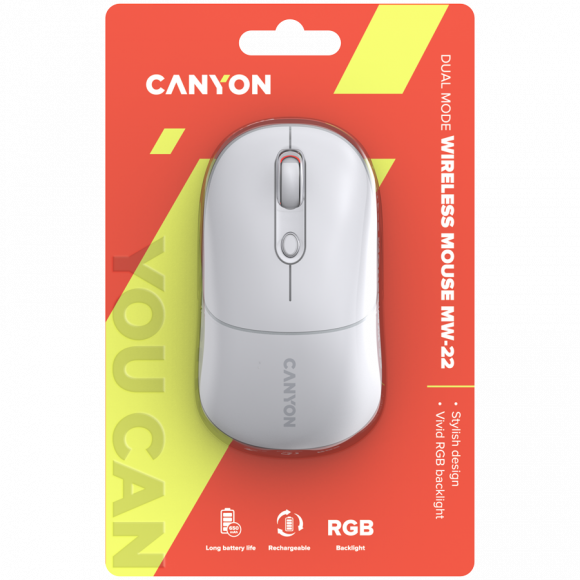 CANYON mouse MW-22 2in1 BT/ Wireless Snow White - Image 6