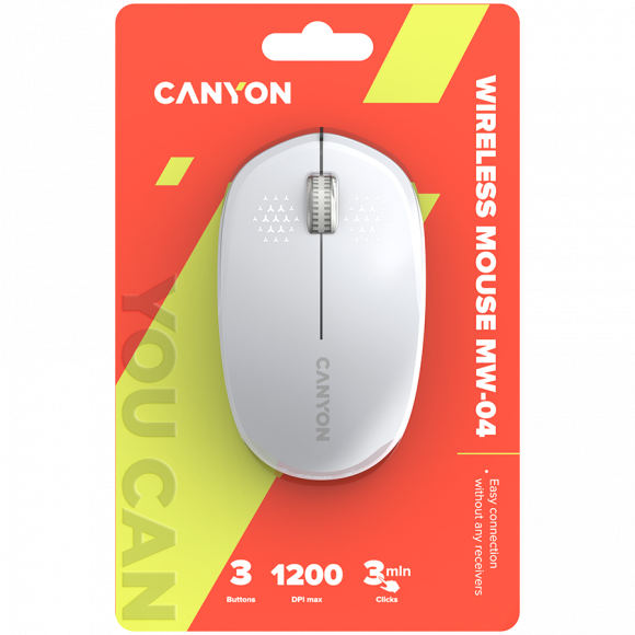 CANYON mouse MW-04 3buttons BT Wireless White - Image 6