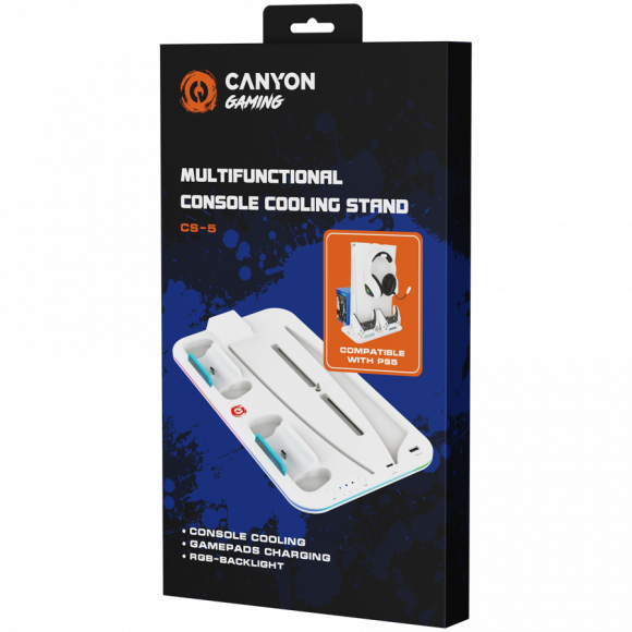 CANYON cooling stand CS-5 RGB PS5 Slim Charge White - Image 4