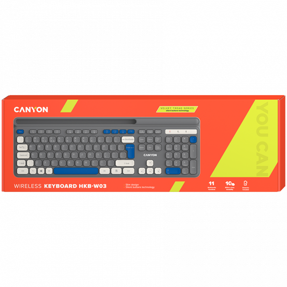 CANYON keyboard HKB-W03 EN AAA Wireless Grey - Image 8