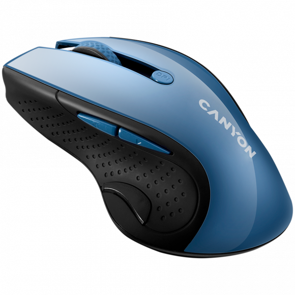CANYON 2.4Ghz wireless mouse, optical tracking - blue LED, 6 buttons, DPI 1000/1200/1600, Blue Gray pearl glossy - Image 2