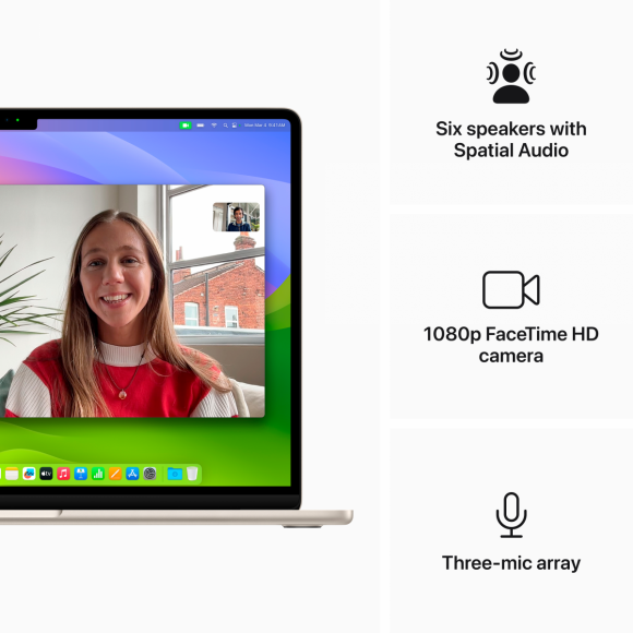 15-inch MacBook Air: Apple M3 chip with 8-core CPU and 10-core GPU, 16GB, 256GB SSD - Starlight,Model A3114 - Image 9