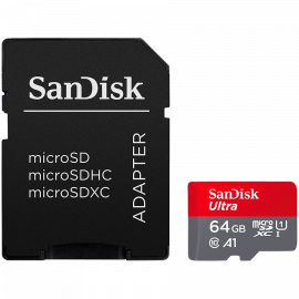 SanDisk Ultra microSDXC 64GB + SD Adapter 140MB/s A1 Class 10 UHS-I - Imaging Packaging
