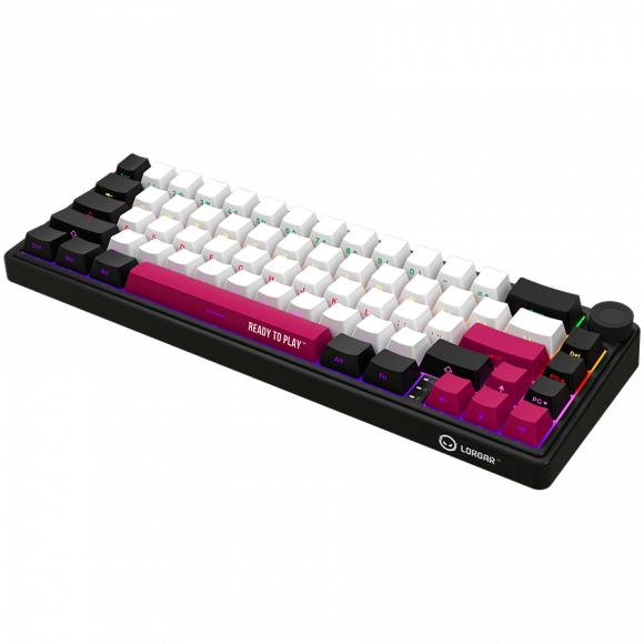LORGAR KBP70MW, Wireless 65% Mechanical Gaming Keyboard Pro, Black/red, EN layout - Image 2