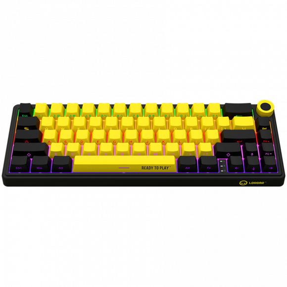 LORGAR KBP70MW, Wireless 65% Mechanical Gaming Keyboard Pro, Black/yellow, EN layout - Image 3