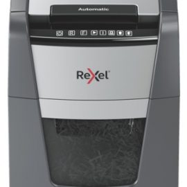 Rexel Optimum AutoFeed+ 100M Paper Shredder, Micro-cut shredding 2x15mm 55dB P-5 34L, Grey/Black