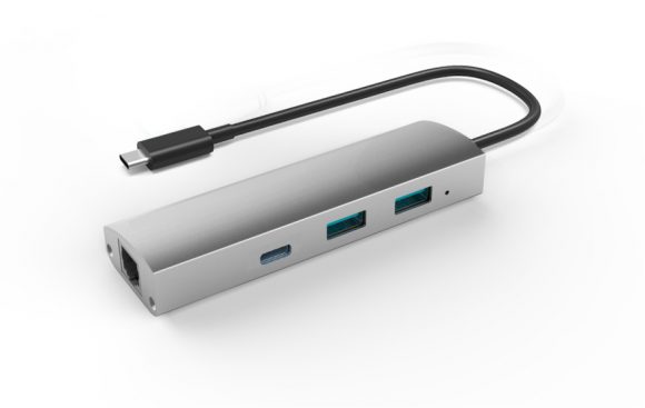 Adapter US3.1 to 2-Port USB 3.0 + 1-Port USB 3.1 with Gigabit Ethernet