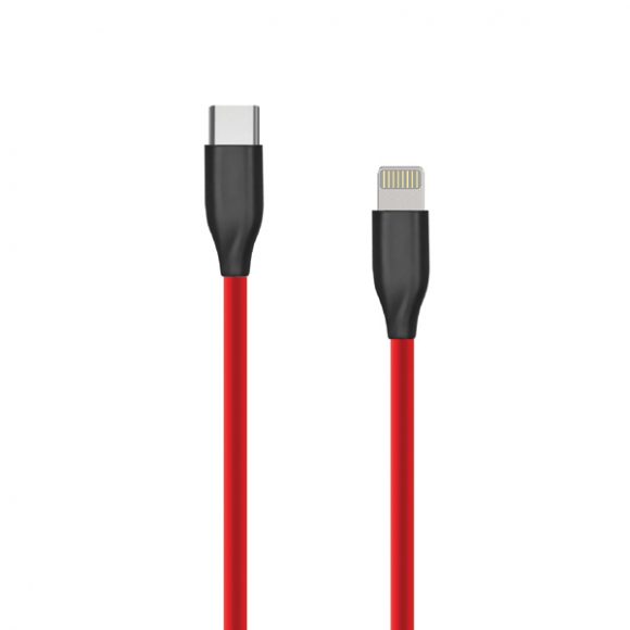 Silicone Cable USB Type C- Lightning, 2m (red)