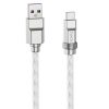 Silicone Cable HOCO Type-A - Type-C, 100W, transparent, 1m