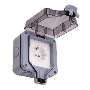 Weatherproof Switched Socket, 1Ch, IP66, EU