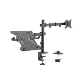 17 in.-32 in. Monitor Arm with 10”-15.6” Laptop Tray