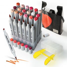Double-sided Marker Pens ARRTX Oros, 24 Colours, red tone shade
