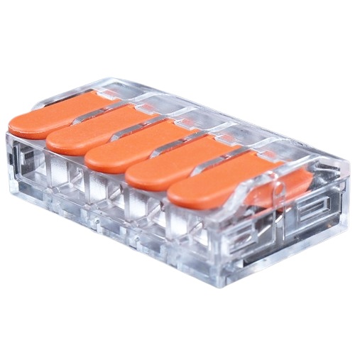 Splicing Connector with Lever, 5x 0.5-6.0mm², 40A, 450V, 20pcs 1 Splicing Connector with Lever, 5x 0.5-6.0mm², 40A, 450V, 20pcs