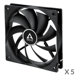 ARCTIC F12 PWM Case Fan, 4-pin, 120mm, Black, 5 pcs | ACFAN00145A