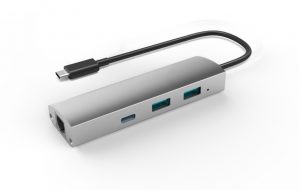 Adapter US3.1 to 2-Port USB 3.0 + 1-Port USB 3.1 with Gigabit Ethernet | CA910557