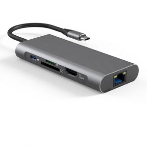 Adapter USB Type-C - 2 x USB 3.0, 1x USB 2.0, 1x Type C (PD), HDMI, SD, RJ45 | CA913497