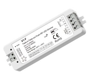 V1-F Fade-in Fade-out LED Dimmer, 12-48V, 1x 8A, Push-Dimm | HS084561