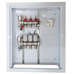 Heating Manifold 3 Loops with Thermal Actuators NC AC230V and Flow Meters | HT260386
