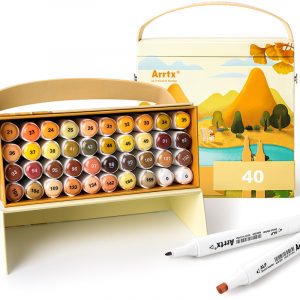 Double-sided Marker Pens ARRTX Alp, 40 Colours, yellow shade | LC302185