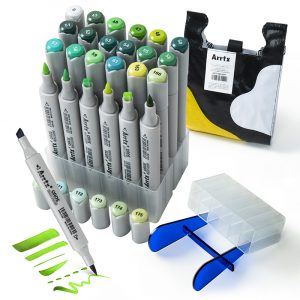 Double-sided Marker Pens ARRTX Oros, 24 Colours, green tone shade (LC302512)