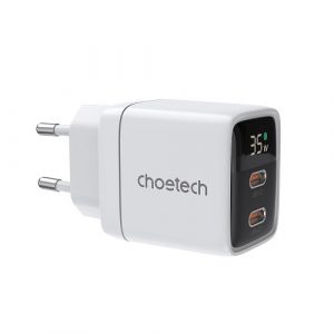 Charger CHOETECH GaN 2xUSB Type-C: 35W, PD | PD6051-W
