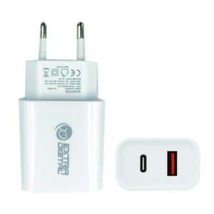 Charger EXTRA DIGITAL USB 3.0+ Type C: 220V, 20W, QC3.0+ PD | SC230204