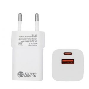 Charger EXTRA DIGITAL GaN USB Type-C, USB Type-A: 30W, PPS (SC230341)