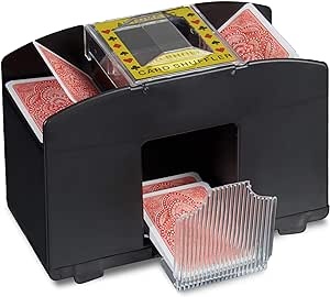 Ecost Customer Return Relaxdays Electronic Card Shuffler with Beat for Rummy and Poker, Black, Only