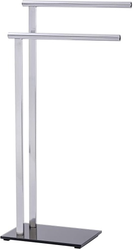 Ecost customer return WENKO Lava Towel Stand 42 x 81 x 20 cm Shiny Stainless Steel