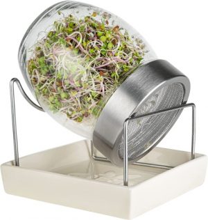 Ecost prekė po grąžinimo GEO Sprouting Jar - Italian Design - Glass Jar with Stainless Steel Screen,