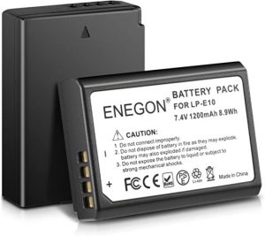 Ecost customer return ENEGON - 2 Packs de Batterie de Remplacement LP-E10 compatibles avec Les Canon