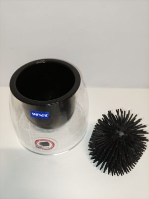 Ecost customer return WENKO Fiesta Toilet Brush Holder Black / Transparent Polystyrene 14 Ecost customer return WENKO Fiesta Toilet Brush Holder Black / Transparent Polystyrene 14