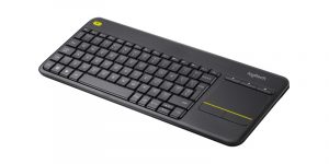 Logitech K400 Plus Touch Wireless Keyboard, RF Wireless, US, Black