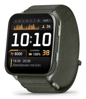 Garmin Venu X1 Smart Watch Moss, Titanium Caseback / Moss ComfortFit Nylon Band