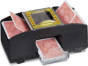 Ecost Customer Return Relaxdays 10020520 Black Card Shuffler, 2 Decks, Battery-Operated