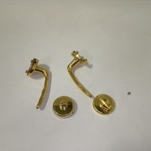 Ecost customer return HOPPE 3066806 Roissy handle set on round rosette, polished brass, toilet knob,