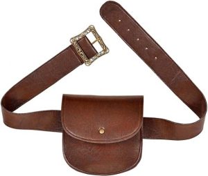 Ecost Customer Return Widmann 09836 - Belt with leather-look pouch, brown, medieval accessory, carni