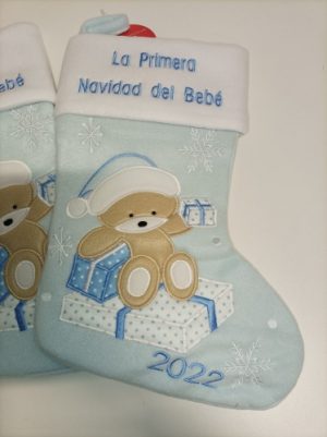 Ecost Heart's Sign Babys First Christmas Stockings Blue - Spanish Ecost Heart's Sign Babys First Christmas Stockings Blue - Spanish