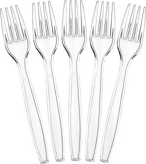Ecost Customer Return, Plastic Cutlery Plastic Forks Party Tableware Reusable Plastic Fork Cake Fork