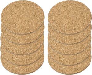 Ecost Customer Return, Cork trivet 19.5 cm diameter, 1 cm high, high quality, fine workmanship, pack
