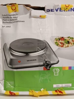 Ecost Customer Return Severin hotplate, mass hob (1x Ø 18 cm), stepless temperature setting, DK 1