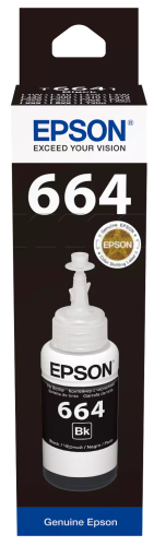 Epson 664BK (C13T66414A) Ink Refill Bottle, Black